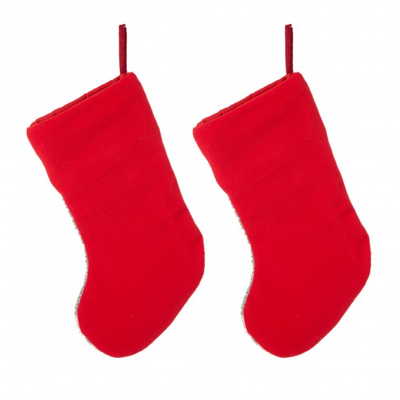 Glitzhome Glitzhome 2pk 20.00"L Hooked Stocking Cat