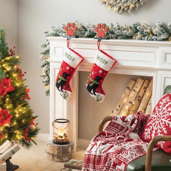 Glitzhome Glitzhome 2pk 20.00"L Hooked Stocking Dog