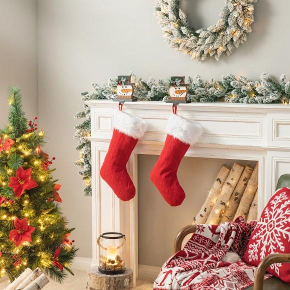 Glitzhome Glitzhome 2pk 20.00''L Knitted Stocking W/Faux Fur Cuff