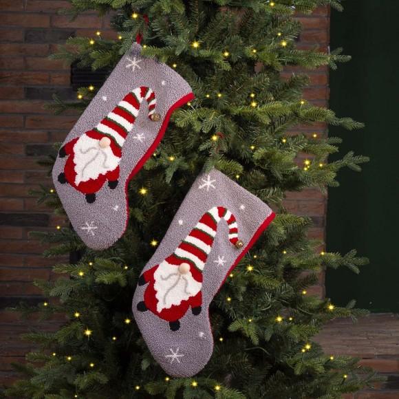 Glitzhome Glitzhome 2pk 21.00"L Gnome Hooked Christmas Stocking
