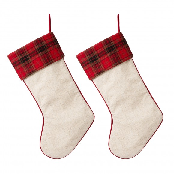 Glitzhome Glitzhome 2pk 21"L Fabric Christmas Stocking - Dachshund