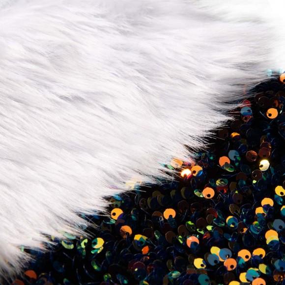 Glitzhome Glitzhome 2pk 21"L Navy Blue Sequin Christmas Stocking With Faux Fur Cuff