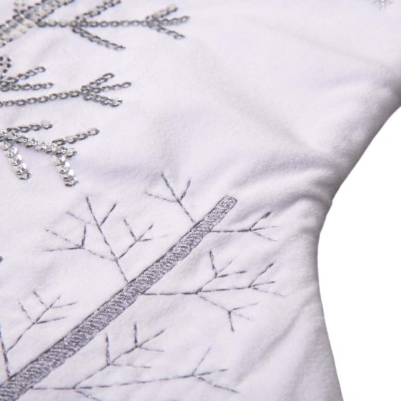 Glitzhome Glitzhome 2pk 21"L White Fleece With Christmas Tree And Snowflake Stocking
