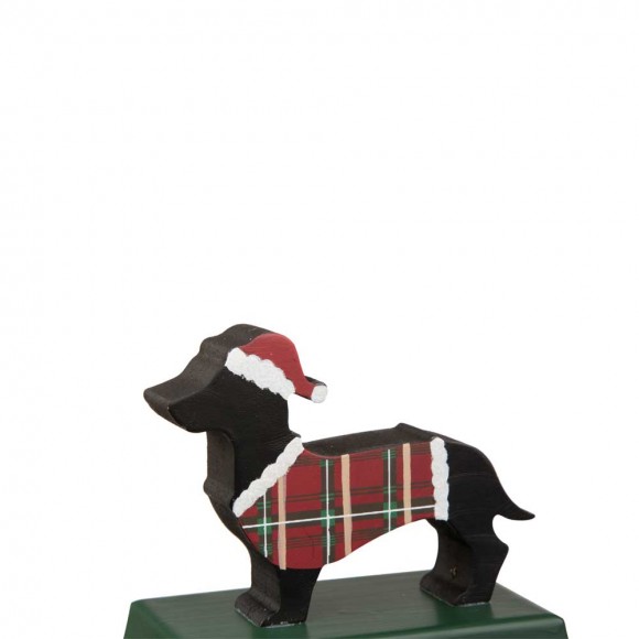 Glitzhome Glitzhome 2PK 5.92"H Wooden/Metal Dachshund Stocking Holder