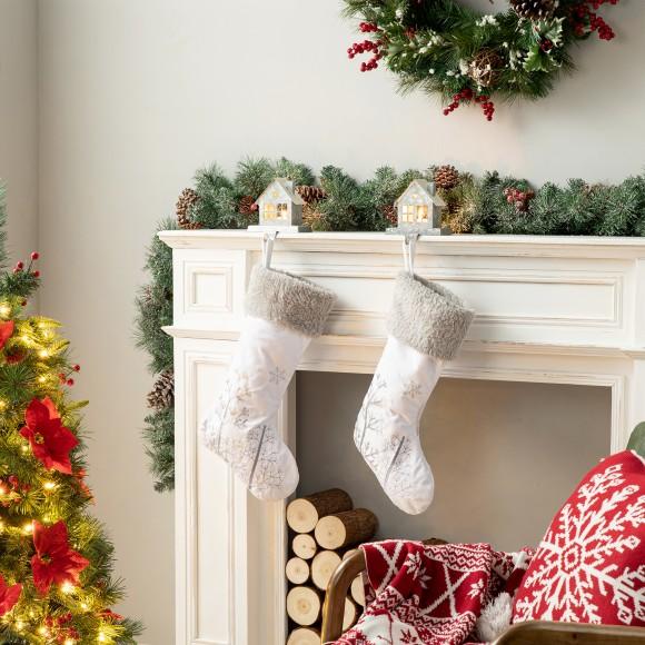 Glitzhome Glitzhome 2PK 6.00"H Galvanized House Stocking Holder