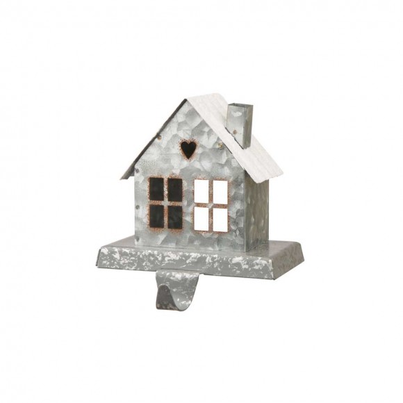Glitzhome Glitzhome 2PK 6.00"H Galvanized House Stocking Holder