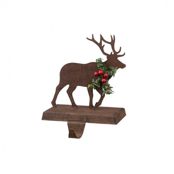 Glitzhome Glitzhome 2PK 6.50"H Wooden/Metal Reindeer Stocking Holder