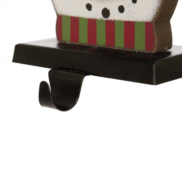 Glitzhome Glitzhome 2PK 6.50"H Wooden/Metal Snowman Head Stocking Holder