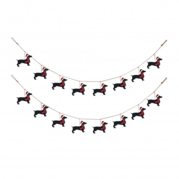 glitzhome Glitzhome 2pk 6‘L Metal Christmas Dog Garland