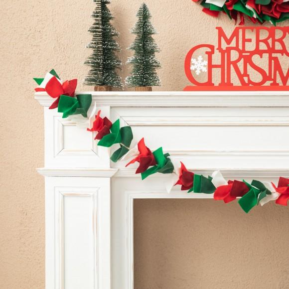 Glitzhome Glitzhome 2pk 6ft Christmas Multi Color Felt Garland