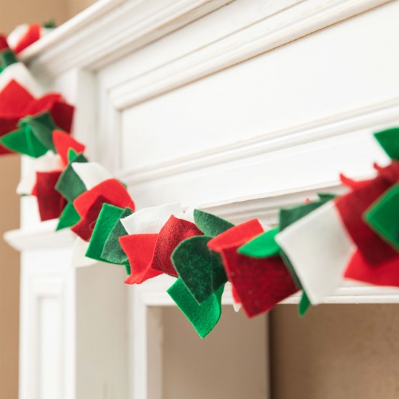 Glitzhome Glitzhome 2pk 6ft Christmas Multi Color Felt Garland