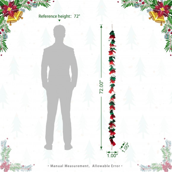 Glitzhome Glitzhome 2pk 6ft Christmas Multi Color Felt Garland