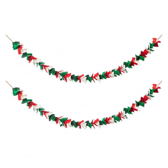 glitzhome Glitzhome 2pk 6ft Christmas Multi Color Felt Garland