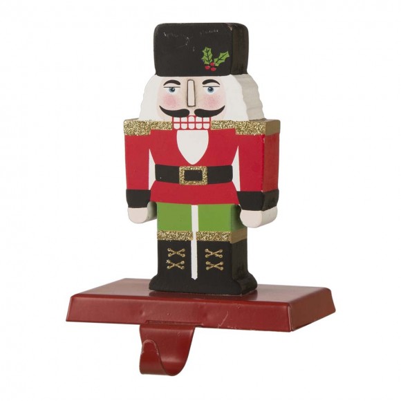 Glitzhome Glitzhome 2PK 7.00"H Wooden/Metal Nutcracker Stocking Holder