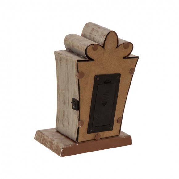 Glitzhome Glitzhome 2PK 7.50" HMarquee LED Wooden/Metal Gift Box Stocking Holder