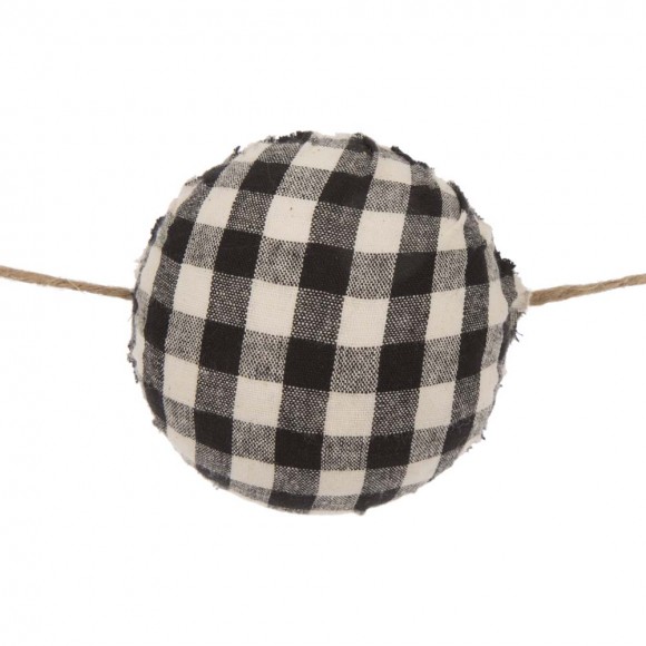 Glitzhome Glitzhome 2pk 72"L Black & White Plaid Fabric Garland