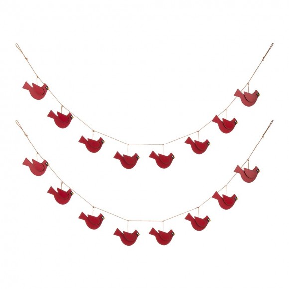 glitzhome Glitzhome 2pk 72"L Metal Christmas Birds Garland