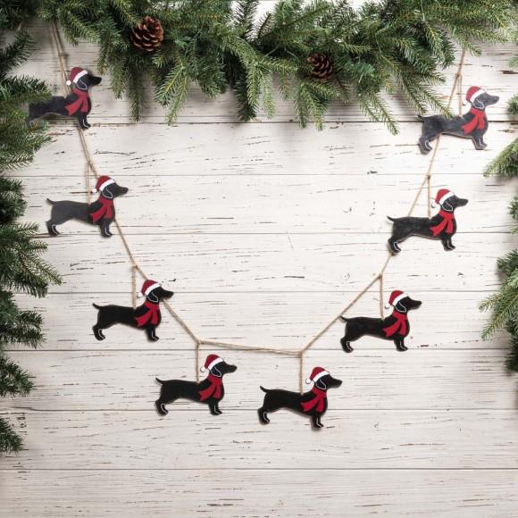 Glitzhome Glitzhome 2pk 72"L Metal Christmas Dog Garland