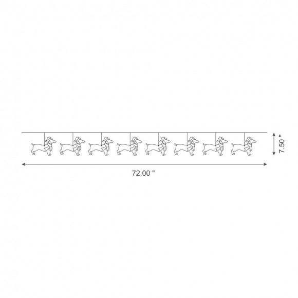 Glitzhome Glitzhome 2pk 72"L Metal Christmas Dog Garland