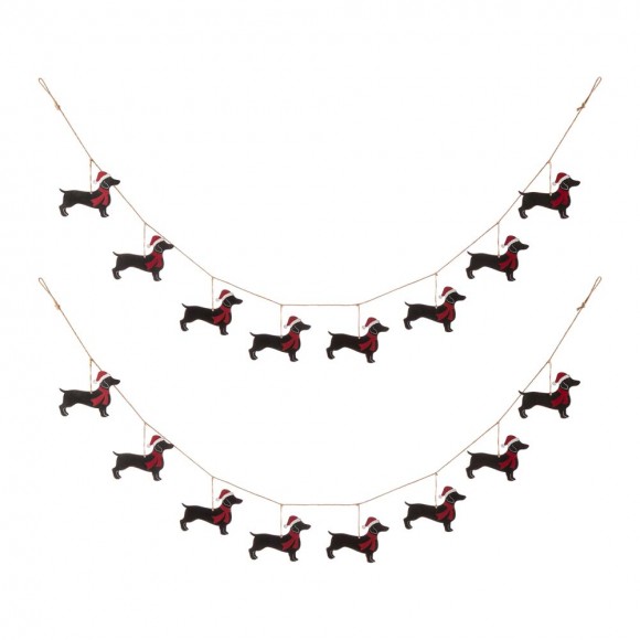 glitzhome Glitzhome 2pk 72"L Metal Christmas Dog Garland