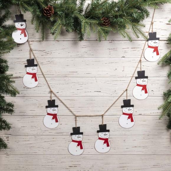 Glitzhome Glitzhome 2pk 72"L Metal Christmas Snowman Garland