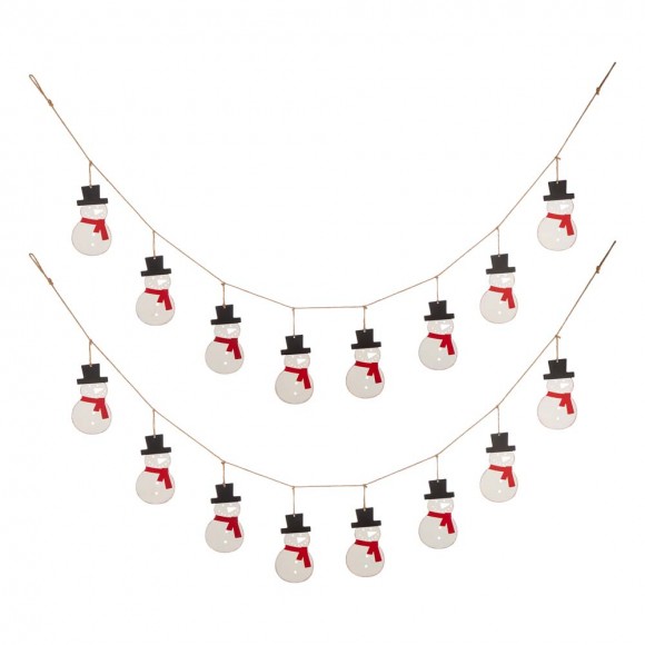 glitzhome Glitzhome 2pk 72"L Metal Christmas Snowman Garland