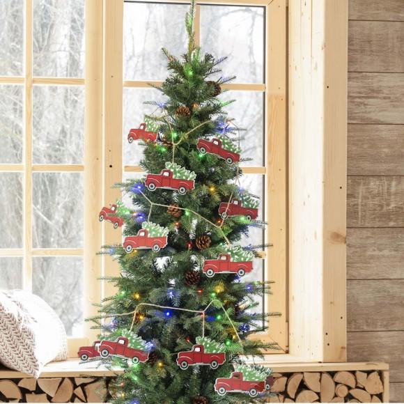 Glitzhome Glitzhome 2pk 72"L Metal Red Truck Garland