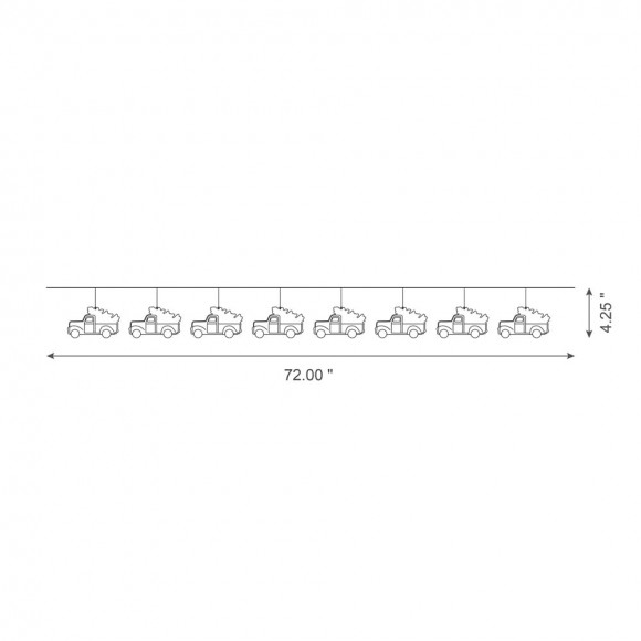 Glitzhome Glitzhome 2pk 72"L Metal Red Truck Garland