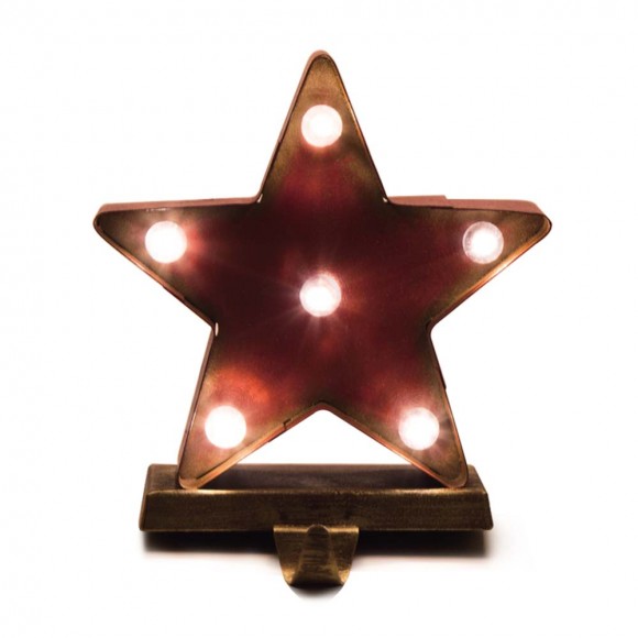 Glitzhome Glitzhome 2PK Marquee LED Star Stocking Holder