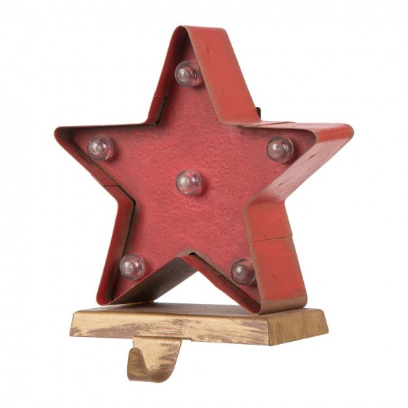 Glitzhome Glitzhome 2PK Marquee LED Star Stocking Holder