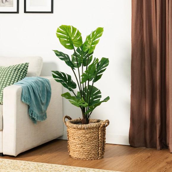 Glitzhome Glitzhome 3.5ft. Faux Monstera Deliciosa Liebm In Pot