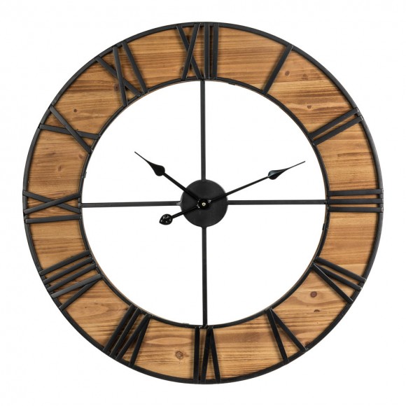 glitzhome Glitzhome 30.00"D Oversized Farmhouse Wooden & Metal Center Cutout Design Wall Clock