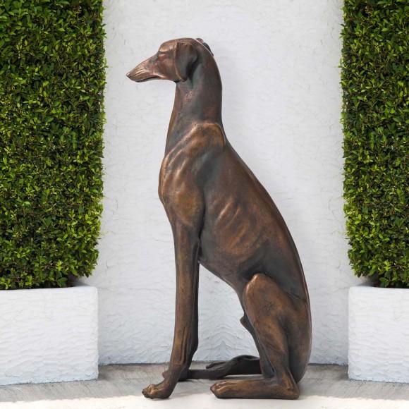 Glitzhome Glitzhome 30.25"H MGO Sitting Greyhound Dog Statue Set Of 2