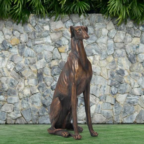 Glitzhome Glitzhome 30.25"H MGO Sitting Greyhound Dog Statue