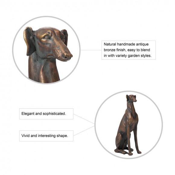 Glitzhome Glitzhome 30.25"H MGO Sitting Greyhound Dog Statue