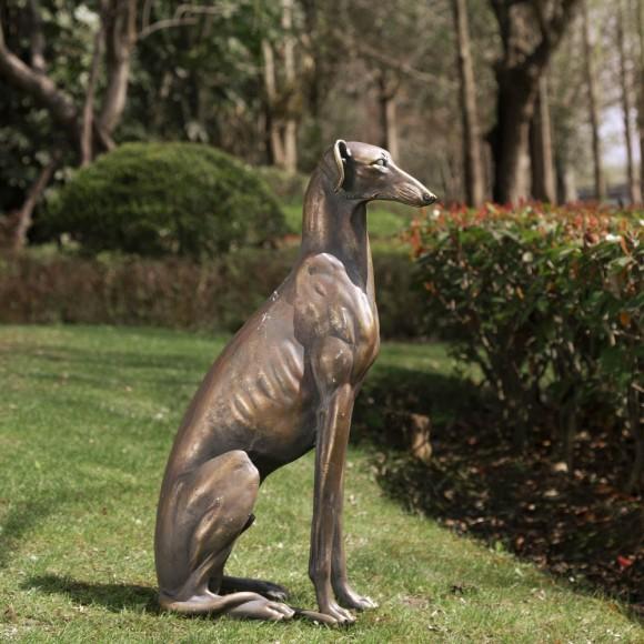 Glitzhome Glitzhome 30.25"H MGO Sitting Greyhound Dog Statue