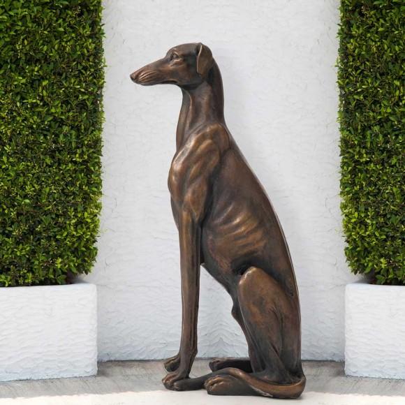 Glitzhome Glitzhome 30.25"H MGO Sitting Greyhound Dog Statue