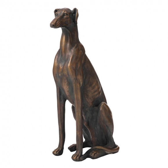 Glitzhome Glitzhome 30.25"H MGO Sitting Greyhound Dog Statue