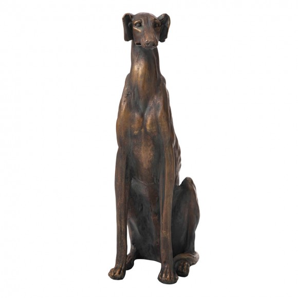 glitzhome Glitzhome 30.25"H MGO Sitting Greyhound Dog Statue