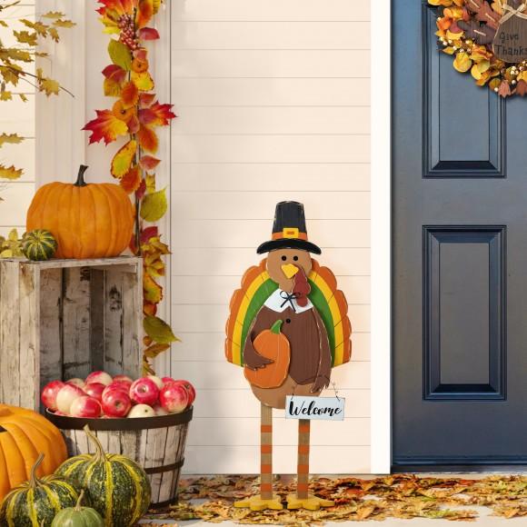 Glitzhome Glitzhome 30.25"H Thanksgiving Wooden Turkey Porch Decor