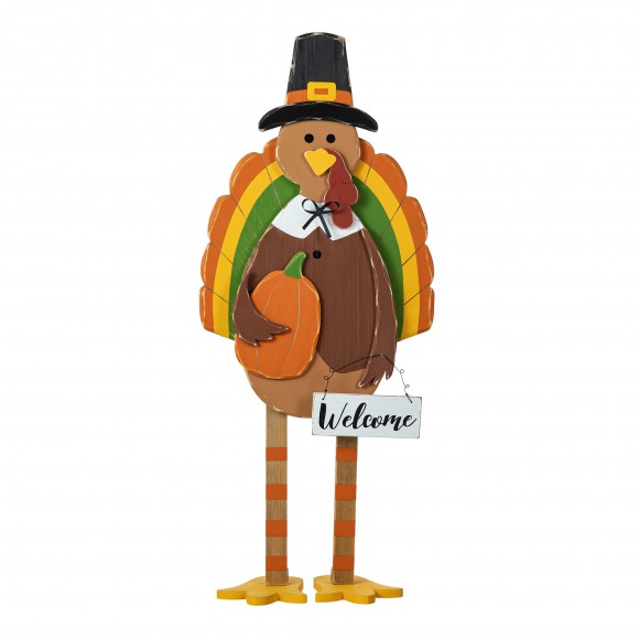 Glitzhome Glitzhome 30.25"H Thanksgiving Wooden Turkey Porch Decor