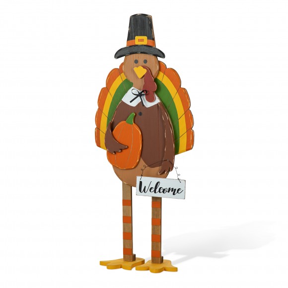 glitzhome Glitzhome 30.25"H Thanksgiving Wooden Turkey Porch Decor