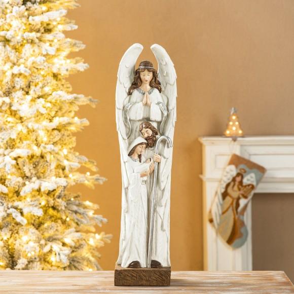 Glitzhome Glitzhome 30.5"H Ivory Resin Nativity Angel Figurine