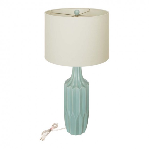 glitzhome Glitzhome 30.75"H Matte Mint Ceramic Table Lamp w/White Shade