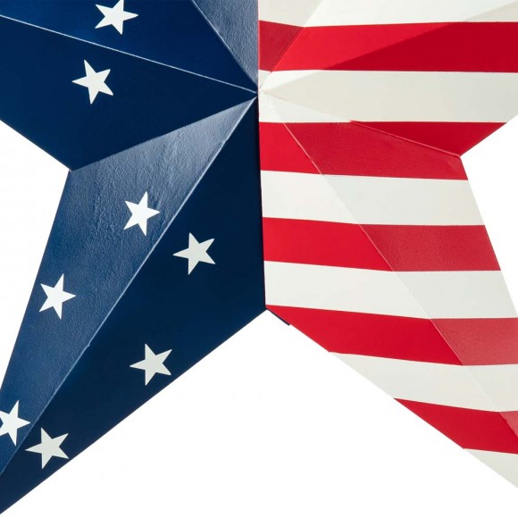 Glitzhome Glitzhome 30.75"H Metal Patriotic Star Yardstake Or Wall Décor (Two Functions)
