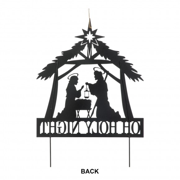 Glitzhome Glitzhome 30"H Christmas Metal Silhouette Nativity Yard Stake Or Wall Decor(KD Two Function)