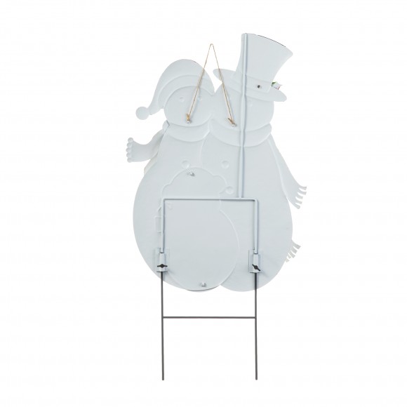 Glitzhome Glitzhome 30"H Christmas Metal Snowman Family Yard Stake Or Standing Decor Or Hanging Decor (KD Three Function)
