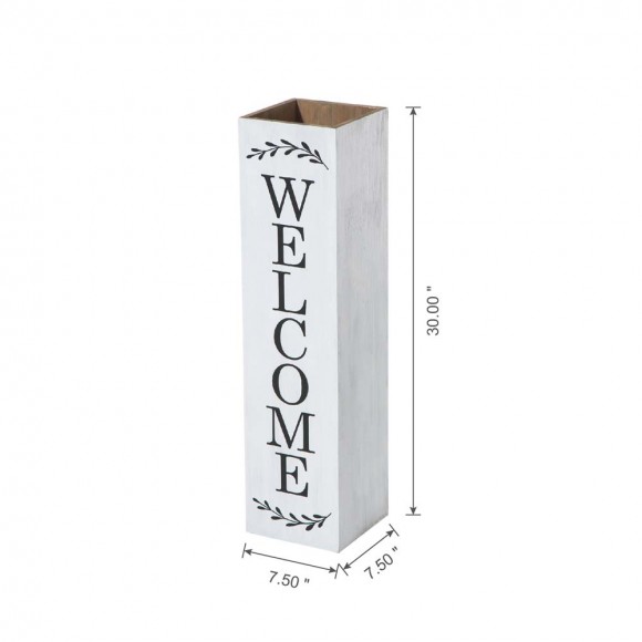 Glitzhome Glitzhome 30"H Double Sided Solid White Boxed "WELCOME PORCH" Porch Sign
