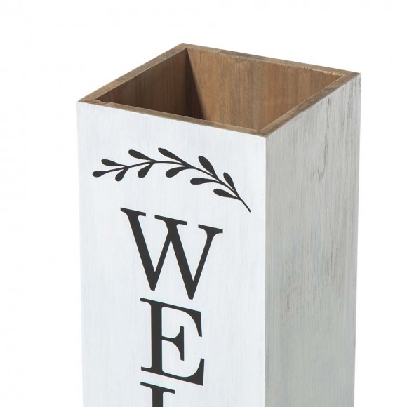 Glitzhome Glitzhome 30"H Double Sided Solid White Boxed "WELCOME PORCH" Porch Sign