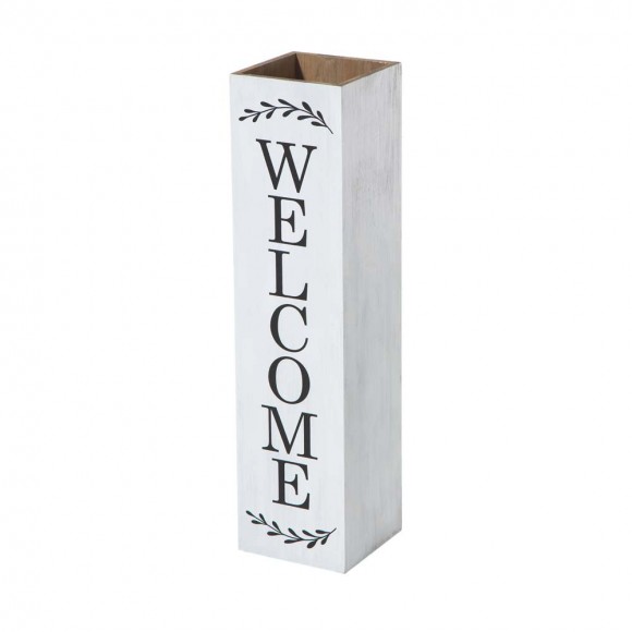 glitzhome Glitzhome 30"H Double Sided Solid White Boxed "WELCOME PORCH" Porch Sign